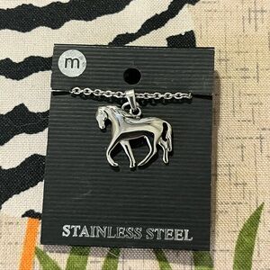 Stainless Steel Horse Pendant Necklace